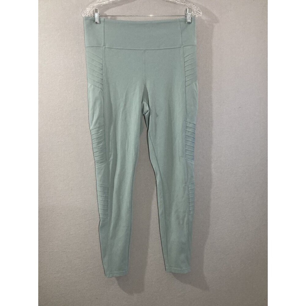 Athleta Leggings  Gray Moto Delancey Legging W/Back Pockets And Ankle Zip size S